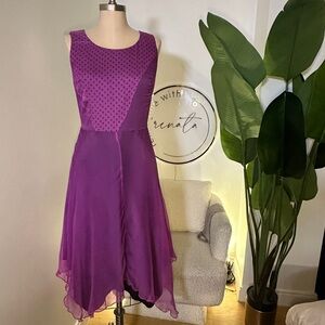 J. Peterman Purple 100% Silk Sleeveless Dress